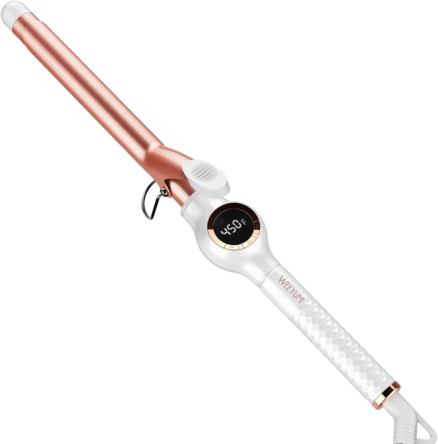 Large Curling Iron 2 Inch Barrel, Long Barrel Curling Wand for Hair, Ceramic Tourmaline Hair Styling Tool, Double Voltage, White