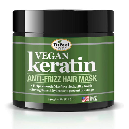 Vegan Keratin Anti-Frizz Hair Mask 12 Oz. - Vegan and Cruelty Free