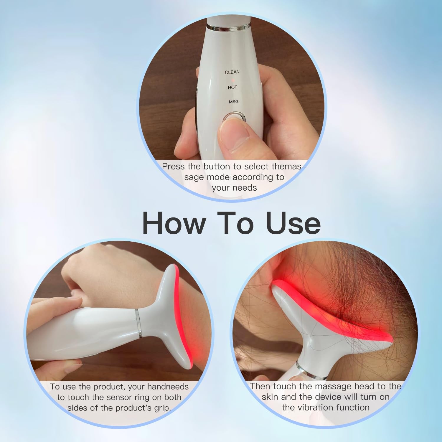 3 in 1 Facial Massager Sculpting Tool with Thermals & Vibration