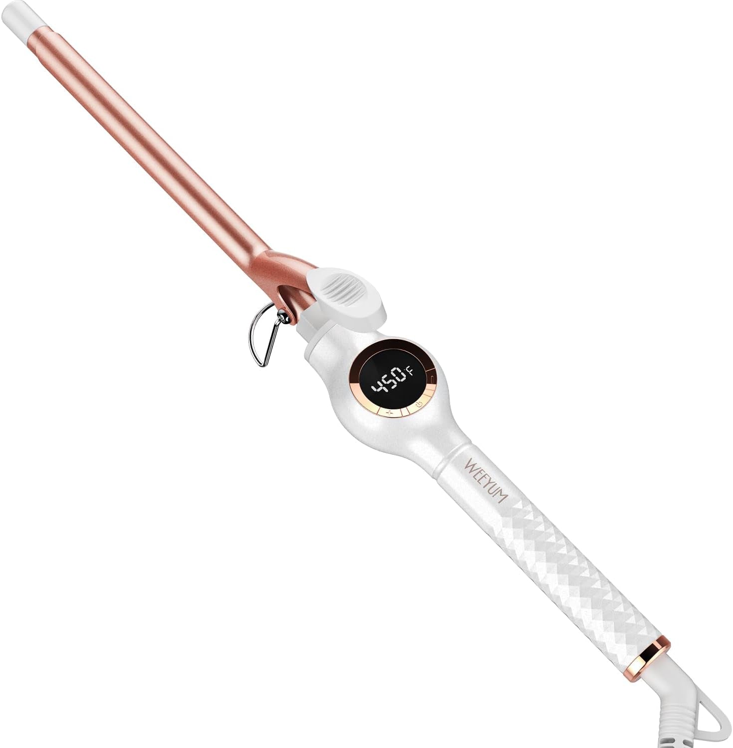 Large Curling Iron 2 Inch Barrel, Long Barrel Curling Wand for Hair, Ceramic Tourmaline Hair Styling Tool, Double Voltage, White